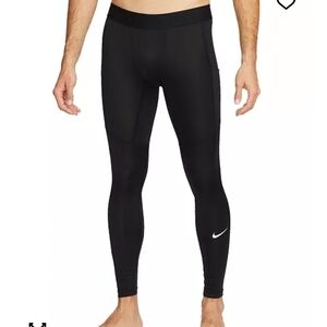 Nike Men’s Black Swim Tights with White Swoosh